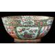 Antique Canton Porcelain Bowl, Green Family. China, 1900