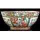 Antique Canton Porcelain Bowl, Green Family. China, 1900