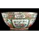 Antique Canton Porcelain Bowl, Green Family. China, 1900