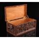 Attractive Hand Carved Sandalwood Chest. China, 1920-30. Magnificent Condition