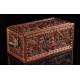 Attractive Hand Carved Sandalwood Chest. China, 1920-30. Magnificent Condition