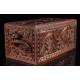 Attractive Hand Carved Sandalwood Chest. China, 1920-30. Magnificent Condition