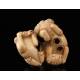 Antique Hand Carved Ivory Netsuke with Two Fu Lions. Japan, Circa 1900