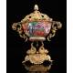 Antique Chinese Porcelain Bowl on Brass Stand. China, S. XVIII-XIX