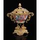 Antique Chinese Porcelain Bowl on Brass Stand. China, S. XVIII-XIX