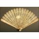 Magnificent Chinese Hand Carved Ivory Fan. Qing XIX Century. Very well preserved.