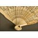 Magnificent Chinese Hand Carved Ivory Fan. Qing XIX Century. Very well preserved.