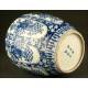 Urna China de Porcelana Azul y Blanca con Sello de Xianfeng.Ocho Inmortales. S. XIX