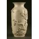 Impressive Chinese White Porcelain Vase. Late XIX Century. Stamp of Wang BingRong