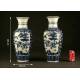 Beautiful Pair of Chinese Blue and White Porcelain Vases. S. XIX. Kangxi Seal