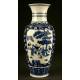 Beautiful Pair of Chinese Blue and White Porcelain Vases. S. XIX. Kangxi Seal