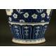 Beautiful Pair of Chinese Blue and White Porcelain Vases. S. XIX. Kangxi Seal