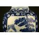 Beautiful Pair of Chinese Blue and White Porcelain Vases. S. XIX. Kangxi Seal