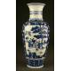 Beautiful Pair of Chinese Blue and White Porcelain Vases. S. XIX. Kangxi Seal