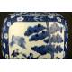 Beautiful Pair of Chinese Blue and White Porcelain Vases. S. XIX. Kangxi Seal