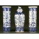 Elegant Chinese Blue and White Porcelain Vase and Urn Set. Forties of the XX Century