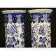 Elegant Chinese Blue and White Porcelain Vase and Urn Set. Forties of the XX Century