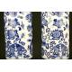 Elegant Chinese Blue and White Porcelain Vase and Urn Set. Forties of the XX Century