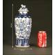 Elegant Chinese Blue and White Porcelain Vase and Urn Set. Forties of the XX Century