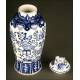 Elegant Chinese Blue and White Porcelain Vase and Urn Set. Forties of the XX Century