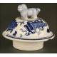 Elegant Chinese Blue and White Porcelain Vase and Urn Set. Forties of the XX Century