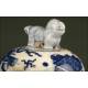 Elegant Chinese Blue and White Porcelain Vase and Urn Set. Forties of the XX Century