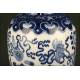 Elegant Chinese Blue and White Porcelain Vase and Urn Set. Forties of the XX Century