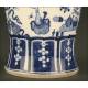 Elegant Chinese Blue and White Porcelain Vase and Urn Set. Forties of the XX Century