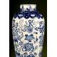 Elegant Chinese Blue and White Porcelain Vase and Urn Set. Forties of the XX Century