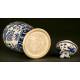 Elegant Chinese Blue and White Porcelain Vase and Urn Set. Forties of the XX Century