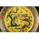 Delicate Chinese Porcelain, Yellow Family. XX Century. Hand Engraved and Decorated