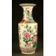 Important Chinese Porcelain Vase Pink Family. XIX Century Hand Painted. 58 cms