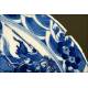 Magnificent Chinese Blue and White Glazed Porcelain Dish. S. XIX, Qing Dynasty. Original