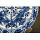 Magnificent Chinese Blue and White Glazed Porcelain Dish. S. XIX, Qing Dynasty. Original