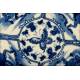 Magnificent Chinese Blue and White Glazed Porcelain Dish. S. XIX, Qing Dynasty. Original