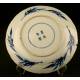 Magnificent Chinese Blue and White Glazed Porcelain Dish. S. XIX, Qing Dynasty. Original