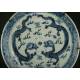 Delicate Chinese Blue and White Porcelain Dish, Mid XIX Century. Hand Decorated