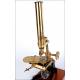 Complete Antique Antique Microscope with Mechanical Specimen Slide. England, Circa 1880