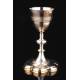 Magnificent Antique Solid Silver Contrasted Chalice. France, XIX Century