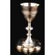 Magnificent Antique Solid Silver Contrasted Chalice. France, XIX Century