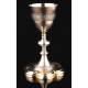 Magnificent Antique Solid Silver Contrasted Chalice. France, XIX Century