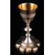 Magnificent Antique Solid Silver Contrasted Chalice. France, XIX Century