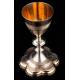 Magnificent Antique Solid Silver Contrasted Chalice. France, XIX Century