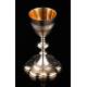 Magnificent Antique Solid Silver Contrasted Chalice. France, XIX Century