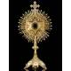 Precious and Antique French Solid Silver Monstrance, XIX Century.