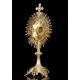 Precious and Antique French Solid Silver Monstrance, XIX Century.