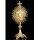 Precious and Antique French Solid Silver Monstrance, XIX Century.