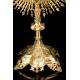 Precious and Antique French Solid Silver Monstrance, XIX Century.