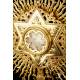 Precious and Antique French Solid Silver Monstrance, XIX Century.