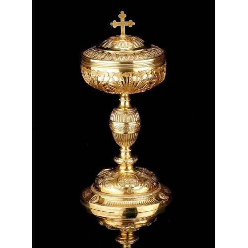 Antique Solid Silver Gilded Ciborium. France, Early XIX Century- 1819-1838